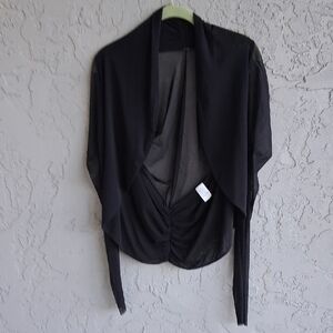 Black Knit Shrug Poncho Sweater